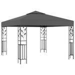 ZNTS Gazebo with LED String Lights 3x3 m Anthracite 3070296