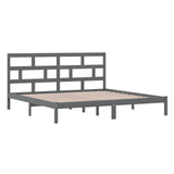 3101240 Bed Frame without Mattress Grey Solid Wood Pine 200x200 cm
