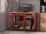 Multi-Storage Compact Work Desk, with Wheels - Cherry Wood Colour T3398P343495