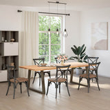 Dining Table Legs V-Shape 2 pcs Natural Steel 90x cm Steel 4012579