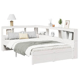 Bookcase Bed without Mattress White 90x190 cm Solid Wood Pine 3324367