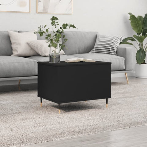 ZNTS Coffee Table Black 60x44.5x45 cm Engineered Wood 830941