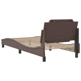 Bed Frame without Mattress "Zadar" Brown 80x200 cm Faux Leather 3208144