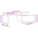 Coffee Table Old Wood 150x50x35 cm Engineered Wood 855980