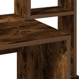 Desk with Shelves Smoked Oak 100x45x140 cm Engineered Wood 860440
