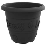 Round Flower Pot 6 pcs Black 34 x 28 cm Plastic 42020287