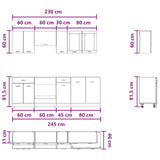 Kitchen Unit Lyon 8 pcs Engineered Wood 3445858