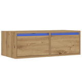 TV Cabinet with LED Lights Artisan Oak 75x35.5x25 cm 860237