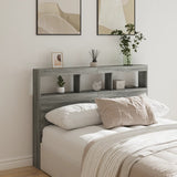Headboard Cabinet with LED Grey Sonoma 140x17x102 cm 839201