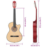 Western Acoustic Cutaway Guitar with 6 Strings 38 Basewood 70130