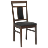 Dining Chair 2 pcs Light Brown and Black Solid Rubber Wood 42020502