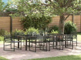 Garden Dining Set 9 pcs Black Poly Rattan 3379329
