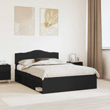 Bed Frame with Headboard Black 160 x 200 cm Solid Pine Wood 3412872