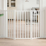 Dog Gate Foldable 3 Panels White 150 cm Solid Wood Fir 352278
