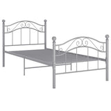 Bed Frame Grey Powder-coated metal Single Durable Bed Frame 324990