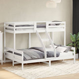 ZNTS Bunk Bed without Mattress 90x200/140x200 cm White Solid Wood 3207174