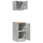 ZNTS Garage Cabinets 2 pcs Concrete Grey Engineered Wood 3328299