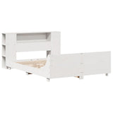 Bed Frame without Mattress White 150x200 cm King Size Solid Wood Pine 3323648