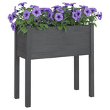 Garden Planter Grey 70x31x70 cm Solid Pinewood 810823