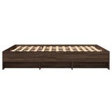 Bed Frame without Mattress Brown Oak 150x200 cm King Size Engineered Wood 3295652