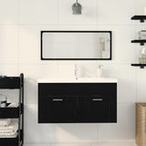 Bathroom Furniture Set 3 pcs Black Oak Engineered Wood 3334330
