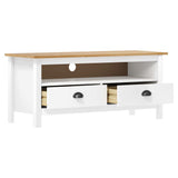 TV Cabinet Hill White 110x40x47 cm Solid Pine Wood 288926