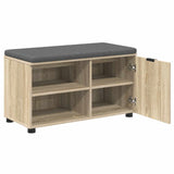 Hall Bench with Cushion with Shelf Sonoma Oak 80 x 38 x 46 cm 891506