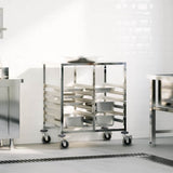 Tray Trolley with 12 GN Containers 75x55x87 cm Stainless Steel 4108074