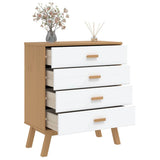 Drawer Cabinet OLDEN White and Brown Solid Wood Pine 358590