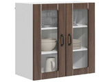 Wall Glass Cabinet LUCCA Brown Oak 60 x 31 x 80 cm 885092