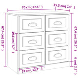 Sideboard White 70x35.5x67.5 cm Engineered Wood 816432