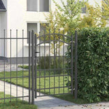 Fence Gate with Spikes EMMEN 170 x 100 cm Powder-coated steel 42008990