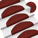 15 pcs Self-adhesive Stair Mats Needle Punch 65x21x4 cm Red 132700