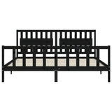 Bed Frame without Mattress Black 200x200 cm Solid Wood Pine 3192450