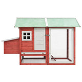 Chicken Cage Red 170x81x110 cm Solid Pine & Fir Wood 170863