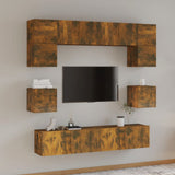 8 Piece TV Cabinet Set Smoked Oak Engineered Wood 3114411