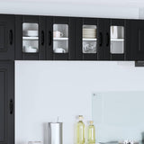 Wall Glass Cabinet LUCCA Black 60 x 31 x 40 cm Engineered Wood 884967