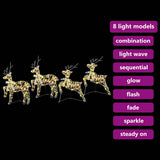 LED Reindeers with 80 LEDs 4 pcs Multicoulur PET 3399386