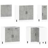 11 Piece Kitchen Cabinet Set "Lucca" Concrete Grey Engineered Wood 3314925