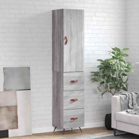 Highboard Grey Sonoma 34.5x34x180 cm Engineered Wood 3198831