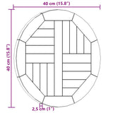 Table Top Solid Teak Wood Round 2.5 cm 40 cm 316153