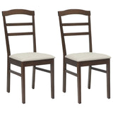 Dining Chair 2 pcs Light Brown and Light Solid Rubber Wood 42020492