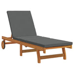 Sun Lounger Reclining Brown 63 x 199 x 85cm Solid Acacia wood 4105536