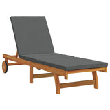 Sun Lounger Reclining Brown 63 x 199 x 85cm Solid Acacia wood 4105536