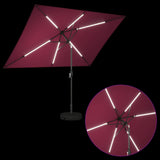 Garden Parasol with LED Lights and Base 200 x 300 cm Polyester 42036244