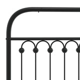 Metal Bed Frame without Mattress with Footboard Black 90x200cm 376611