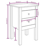 Bedside Cabinets 2 pcs Black 40x35x61.5 cm Solid Wood Pine 813698