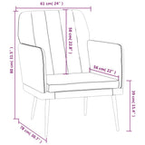Armchair Grey 61x78x80 cm Faux Leather 351395