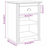 Bedside Cabinet with Drawer BODO Honey Brown 53 x 38.5 x 67 cm 42023478