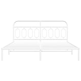 Metal Bed Frame without Mattress with Headboard White 180x200cm 377170